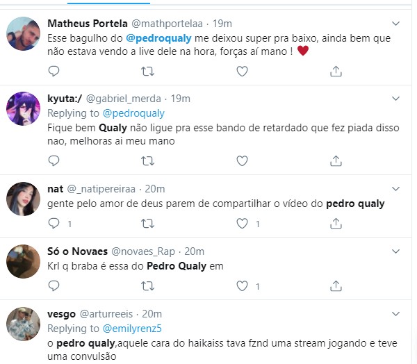 Fãs comentam sobre convulsão de Pedro Qualy (Foto: Reprodução / Twitter)