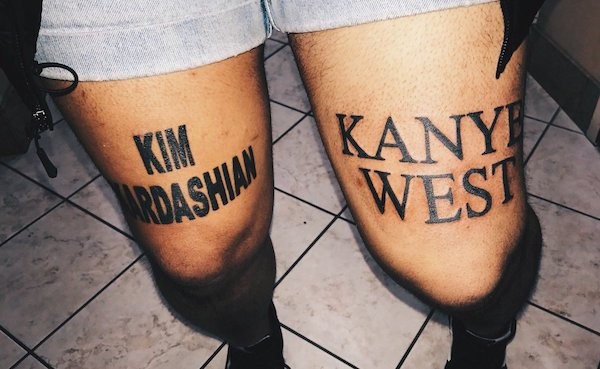 As tatuagens do fã de Kim Kardashian e Kanye West (Foto: Reprodução)