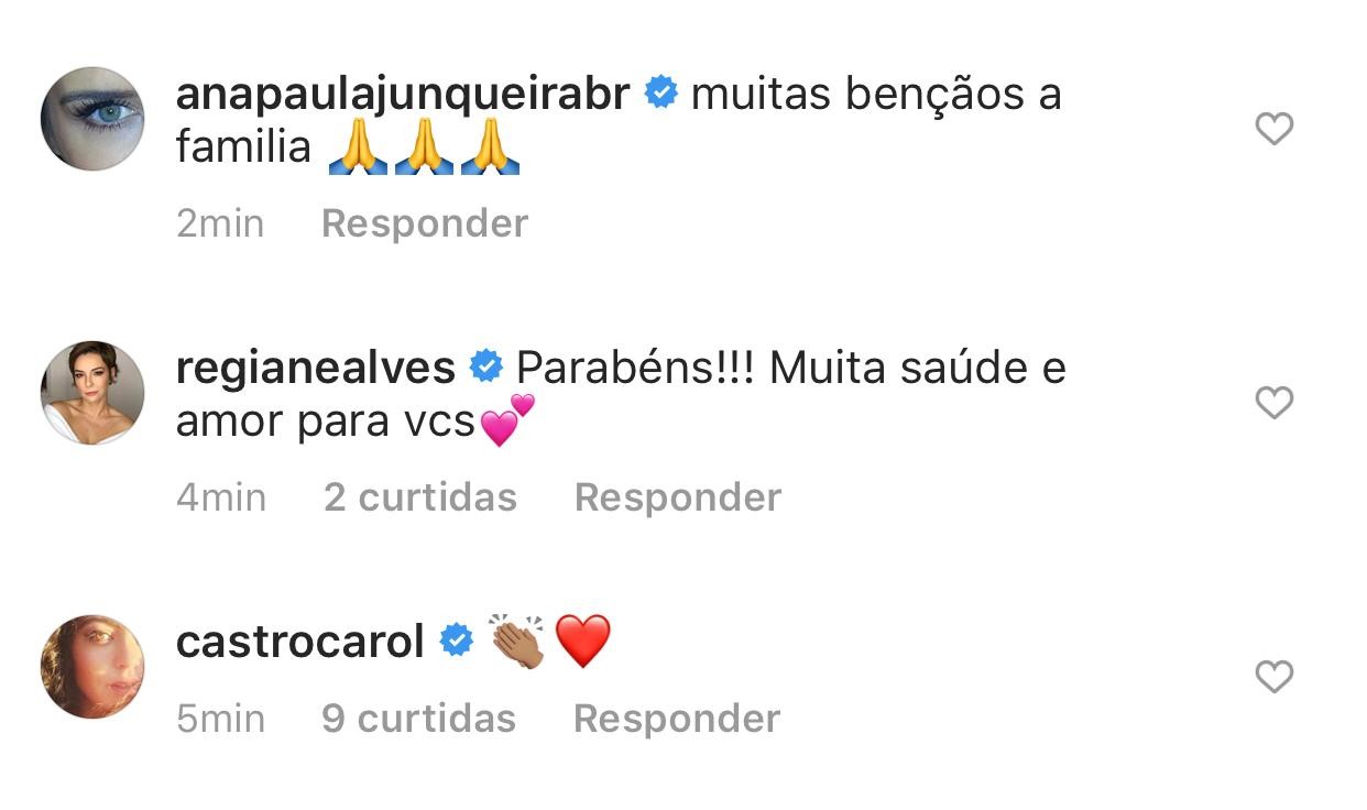 Famosos comentam foto em família de Bruno e Giovanna (Foto: Instagram/ Reprodução)