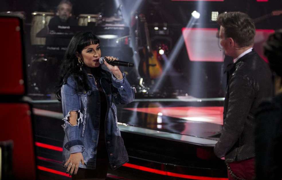 Rafaela Faria ficou no time do Michel Tel (Foto: Raphael Dias/TV Globo)