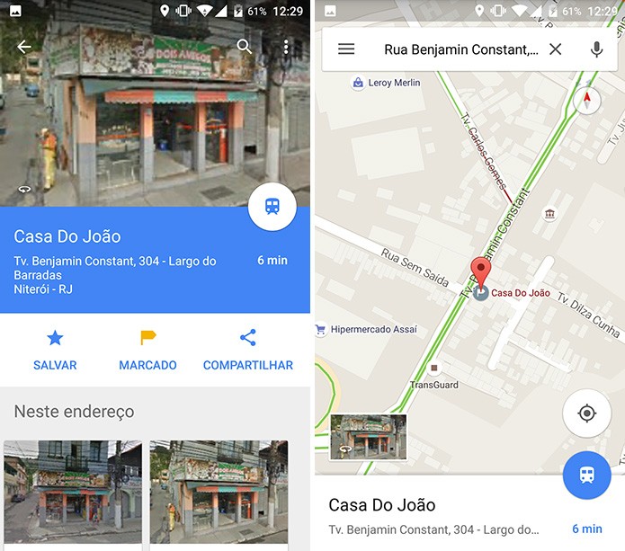 Google Maps mostra etiqueta na localização definida pelo usuário (Foto: Reprodução/Elson de Souza)