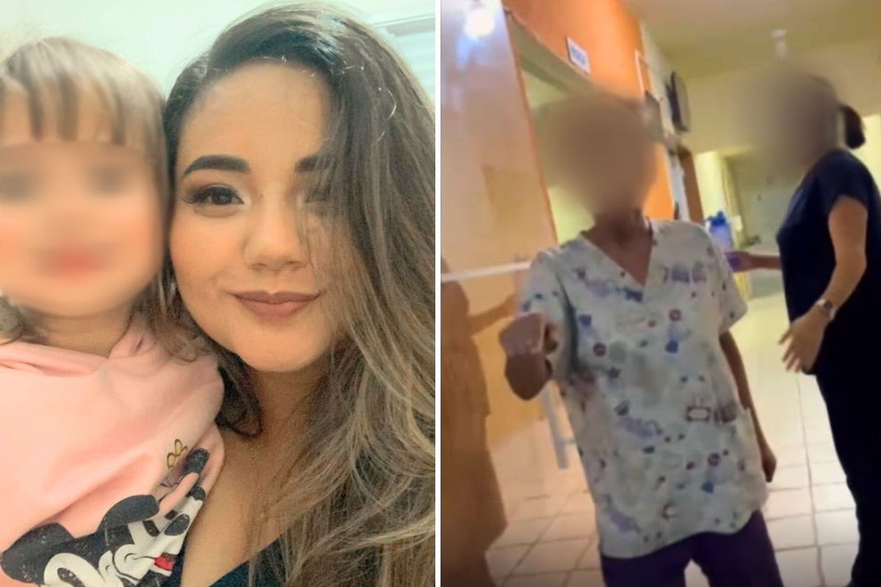 Médica parte para cima de mãe de paciente e faz ameaças durante atendimento — Foto: Arquivo Pessoal e Reprodução