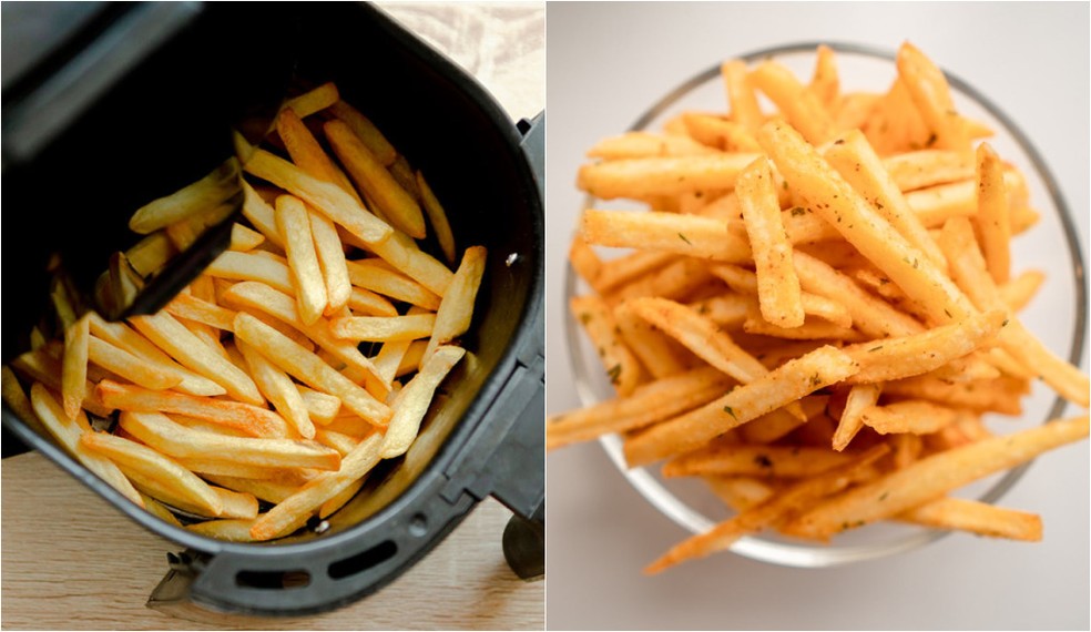 Batata frita na air fryer é mais saudável? Nutricionista faz comparações no preparo do alimento e afirma que sim — Foto: Shutterstock e Reprodução/Unsplash