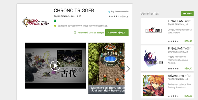 Também dá para comprar Chrono Trigger pelo navegador (Foto: Reprodução/Murilo Molina)