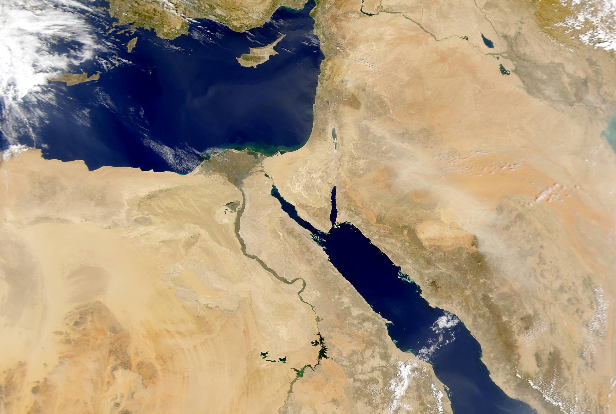 O rio Nilo era a base da sociedade egípcia (Foto: JEFF SCHMALTZ/NASA GSFC)