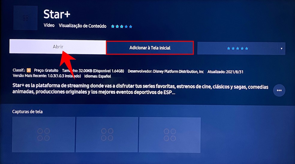 Como instalar Star+ na TV Samsung