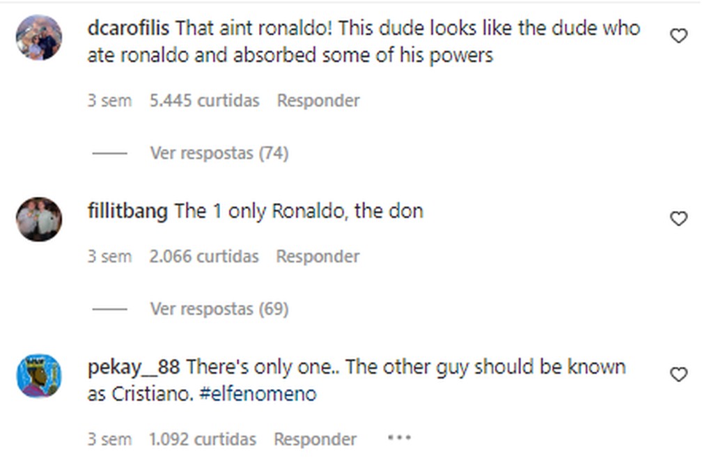 Peladeiro confundido com Ronaldo — Foto: Redes Sociais