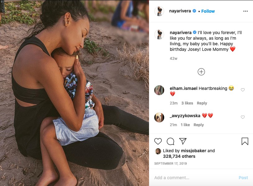 Um post da atriz Naya Rivera no Instagram dedicado ao seu filho com o ator Ryan Dorsey (Foto: Instagram)
