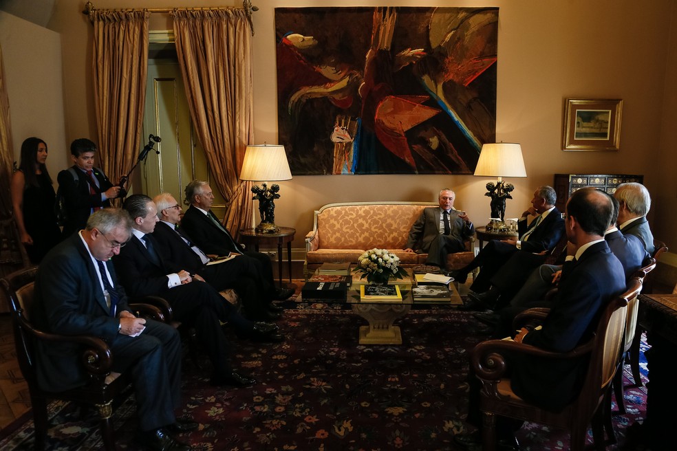 Michel Temer participa de reunião com o presidente de Portugal, Marcelo Rebelo de Sousa, no Palácio de Belém (Foto: Beto Barata/PR)