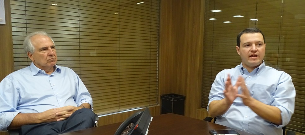 Rubens Menin e Rafael Menin, patrocinadores e parceiros do Atlético — Foto: Rodrigo Fonseca