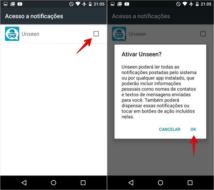 Permita que o aplicativo acesse as notificações do celular (Foto: Reprodução/Helito Bijora) 