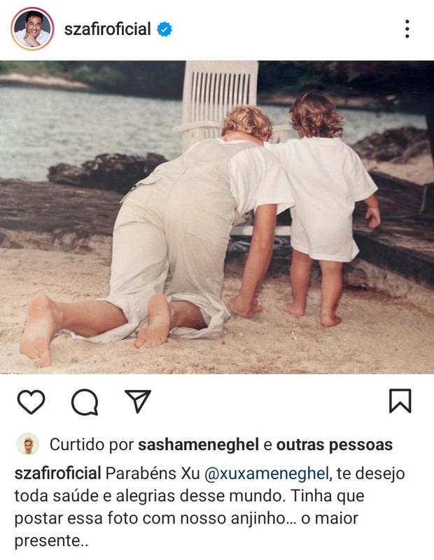 Luciano Szafir parabeniza a ex Xuxa Meneghel (Foto: Instagram)