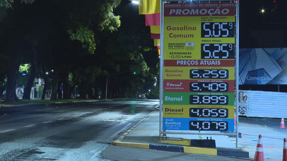Posto de gasolina no Distrito Federal — Foto: TV Globo/Reprodução