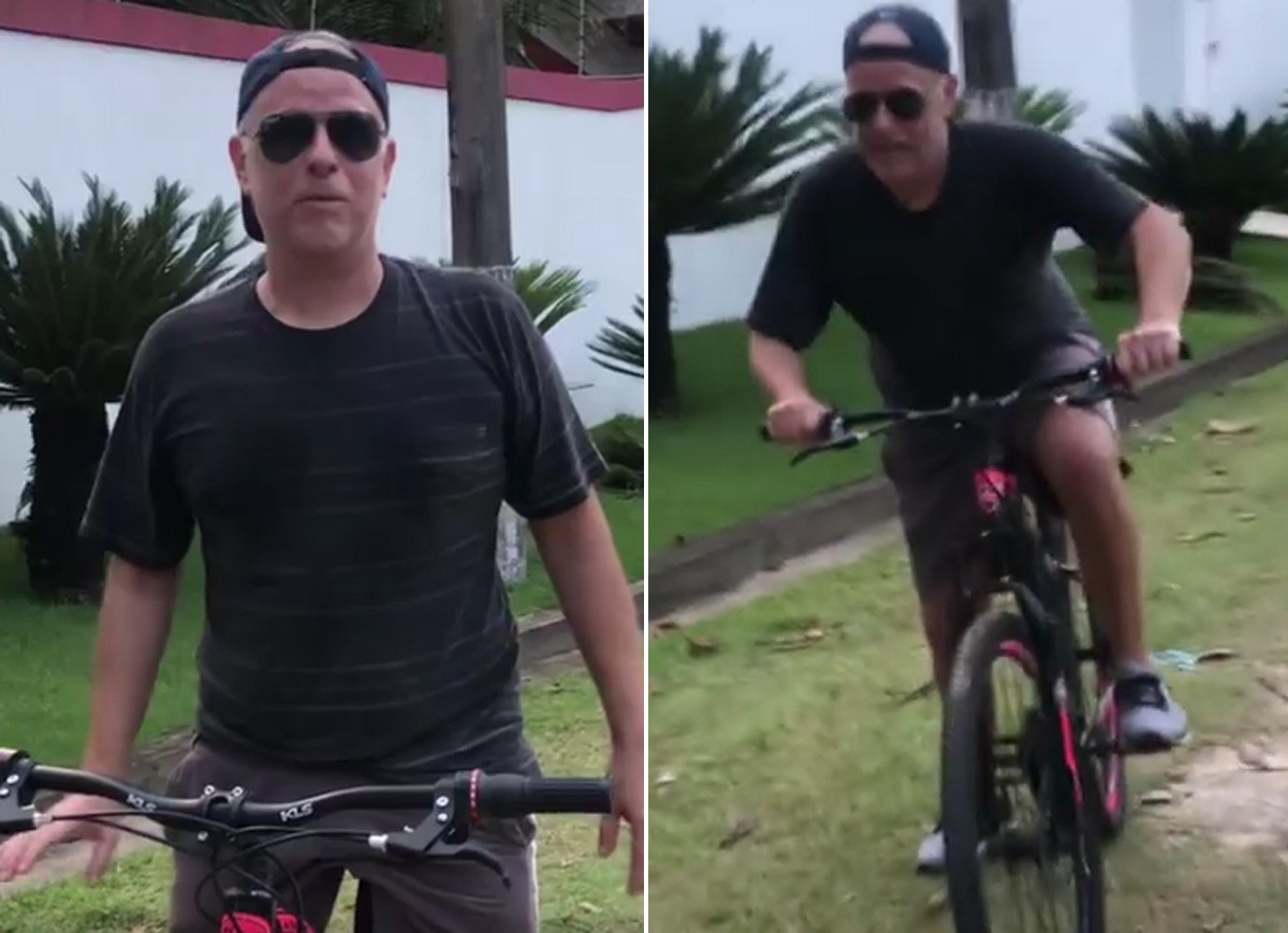 Dudu Braga mostra vídeo pedalando (Foto: Reprodução/Instagram)