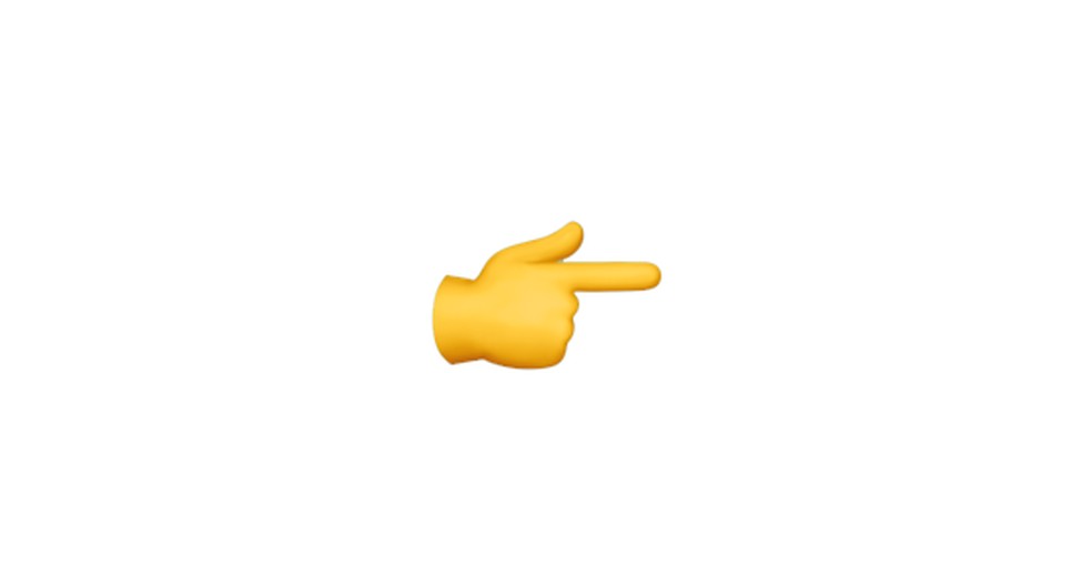 Emoji de dedo apontado  Foto: Reproduo/Emojipedia