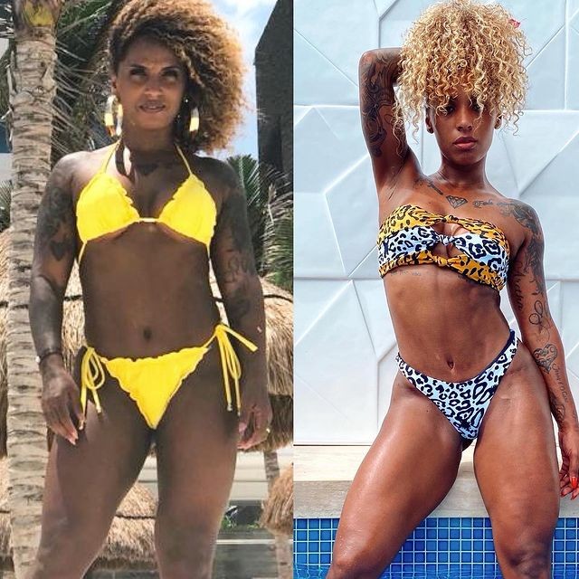Nanah Damasceno - antes e depois (Foto: Reprodução/Instagram)
