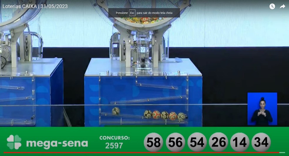 Resultado da Mega-Sena 2597 — Foto: Reprodução / Caixa