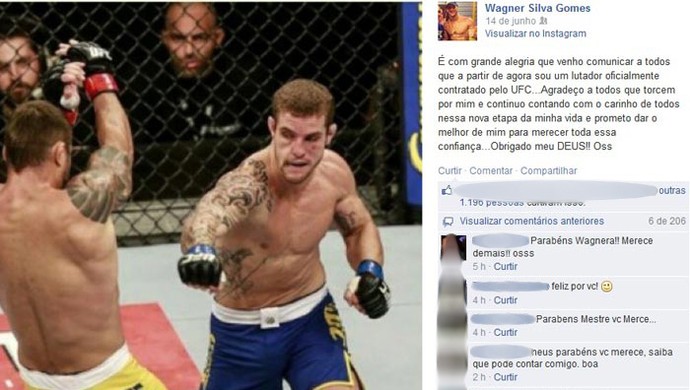 Wagner Silva TUF MMA Viçosa MG lutador (Foto: Reprodução/Facebook)