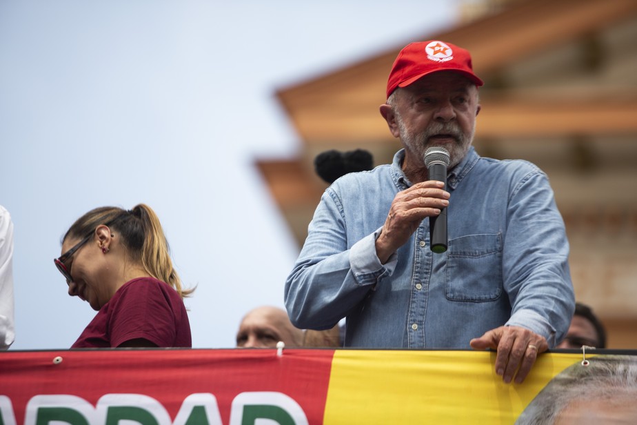 Luiz Inácio Lula da Silva em 6 de outubro de 2022 em São Bernardo do Campo