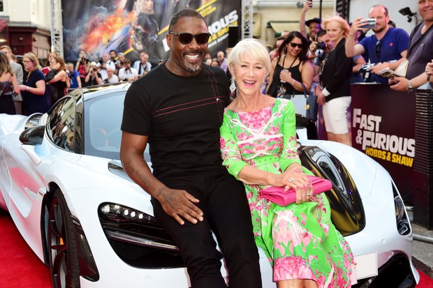 Idris Elba and Helen Mirren attending a special screening of Fast & Furious Presents: Hobbs and Shaw, held at Curzon Mayfair, London. (Photo by Matt Crossick/PA Images via Getty Images) (Foto: PA Images via Getty Images)