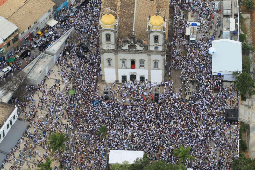 Multidão participou da Lavagem do Bonfim, em Salvador, em janeiro de 2019 — Foto: Manu Dias/ GOV BA