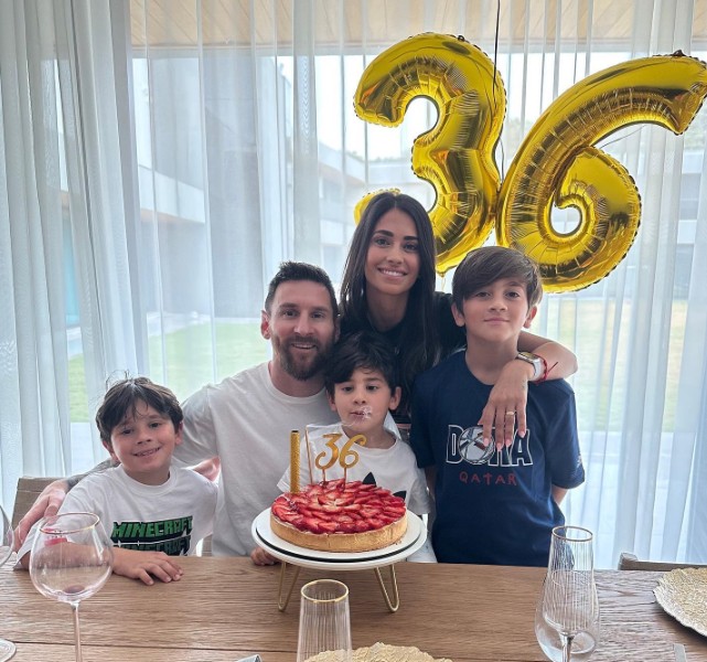 Família celebra aniversário de 36 anos de Lionel Messi em Rosário — Foto: Reprodução/Instagram
