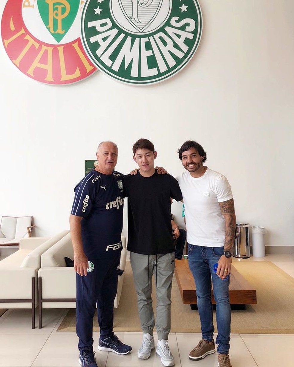 Felipão e Ricardo Goulart no Palmeiras: permanência do técnico pode ser decisiva para contratação — Foto: Reprodução/Instagram