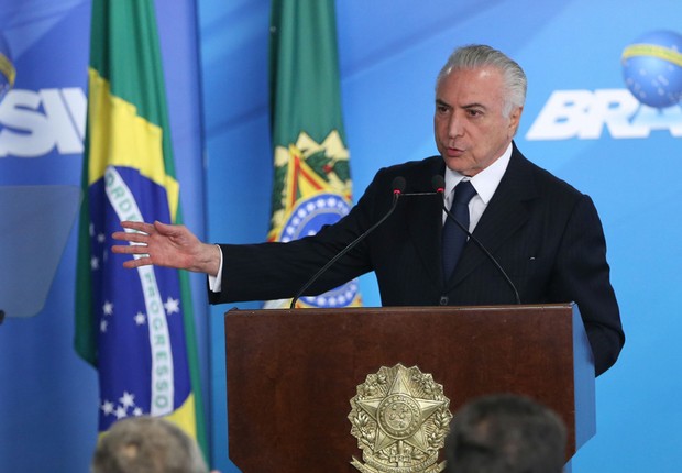 O presidente Michel Temer durante cerimônia no Palácio do Planalto (Foto: José Cruz/Agência Brasil)