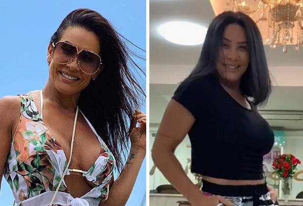 Antes e depois do visual de Scheila Carvalho (Foto: Reprodução/Instagram)