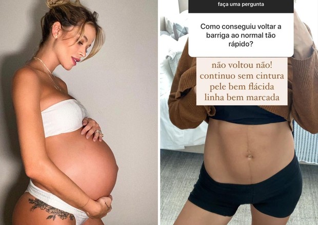 Carol Dias mostra barriga 2 semanas após dar à luz; compare com o antes (Foto: Reprodução/Instagram)