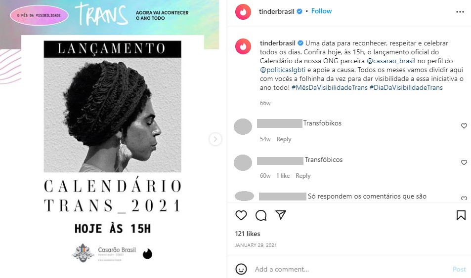Nas redes sociais, Tinder faz campanhas contra LGBTfobia (Foto: Agência Pública)
