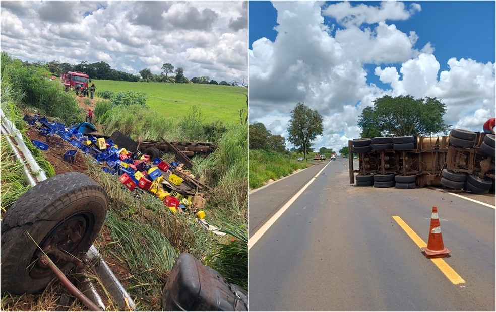 Votuporanga - SP: Batida entre caminhão e carreta deixa três feridos em rodovia