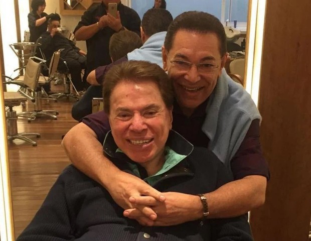 Silvio Santos e o cabeleireiro Jassa (Foto: Reprodução/SBT)