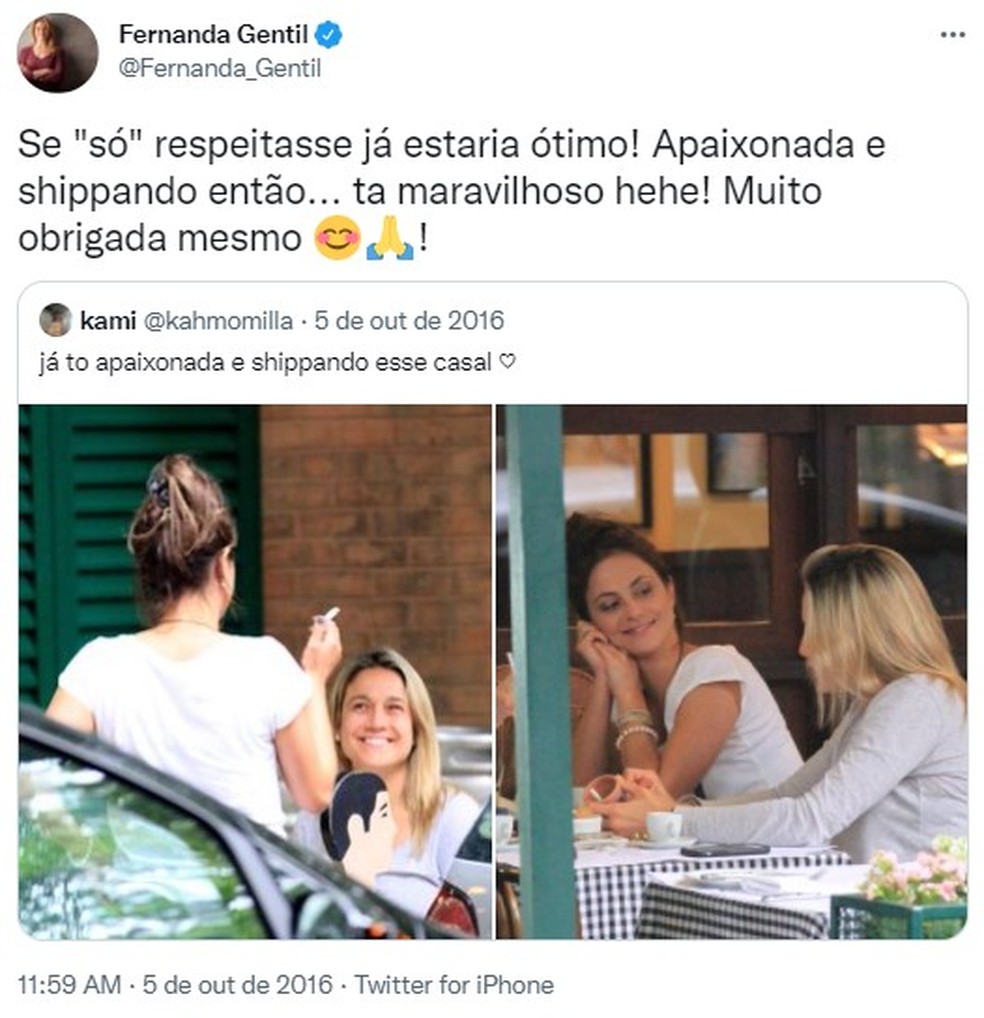 Fernanda Gentil fala sobre respeito no Twitter &mdash; Foto: Reprodu&ccedil;&atilde;o Twitter