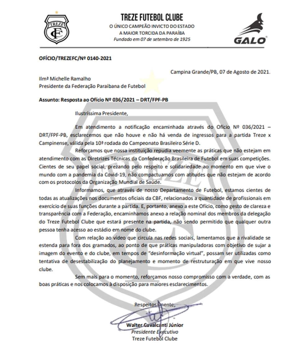  — Foto: Reprodução / Treze