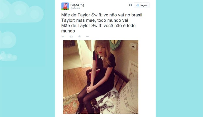 Fãs brincam com proibição de Taylor Swift vir ao Brasil