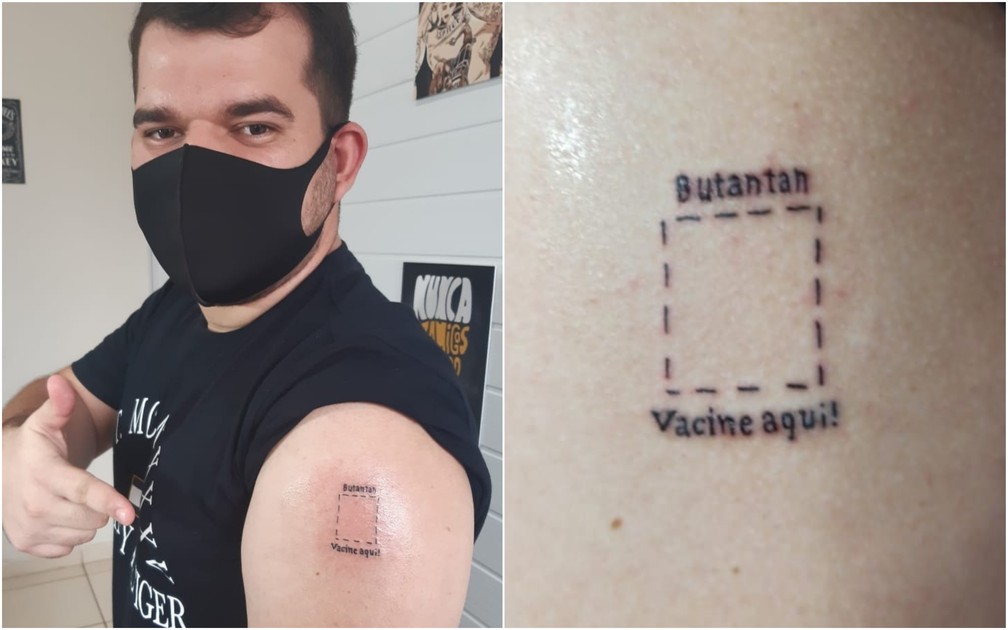 Estudante faz primeira tatuagem para incentivar vacinação contra a Covid-19: 'Braço está pronto'