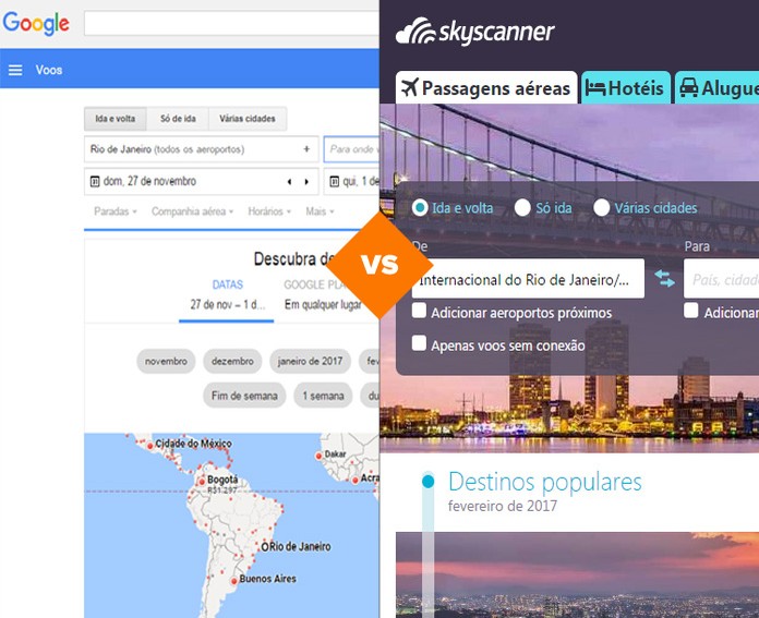 Google Flights vs. Skyscanner (Foto: Arte/TechTudo)
