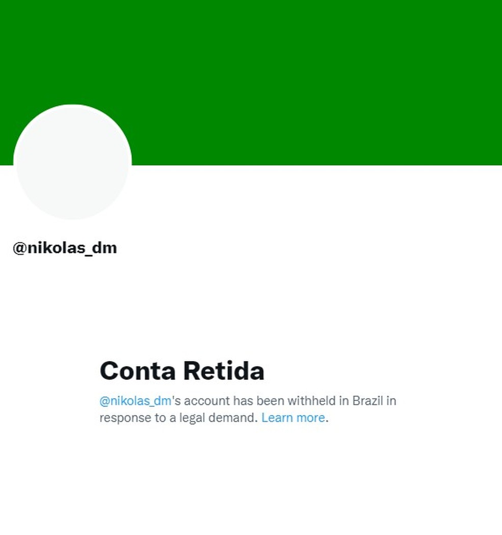 Perfil oficial no Twitter informava retenção da conta do parlamentar — Foto: Reprodução/Redes Sociais