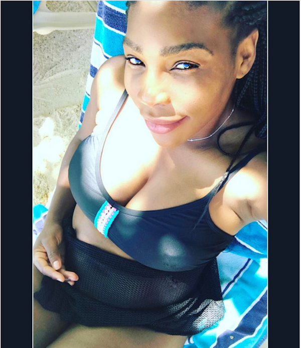 A tenista Serena Williams grávida (Foto: Instagram)