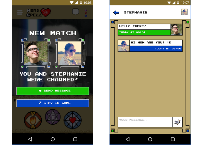 App permite lançar feitiços para conquistar um usuários e habilitar conversas (Foto: Divulgação/BitInVein)