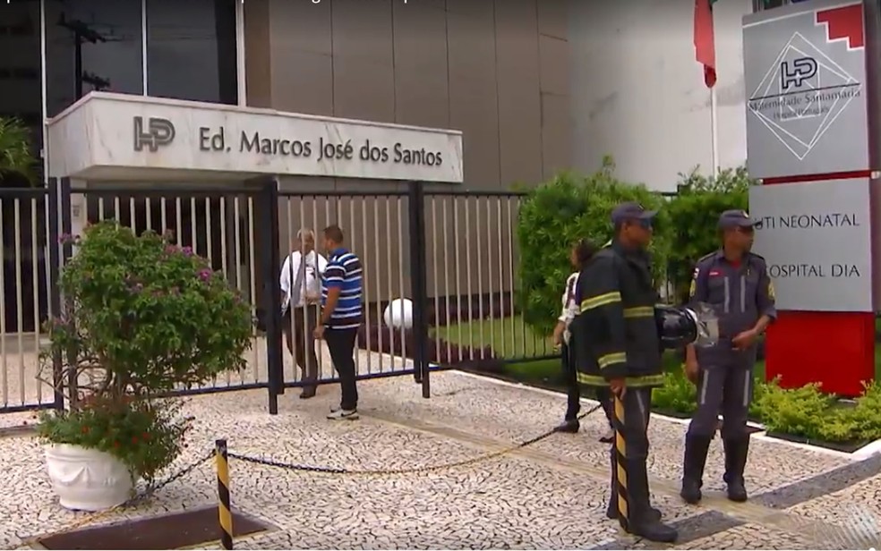 Entrada do prédio da UTI neonatal do Hospital Português, em Salvador — Foto: Reprodução/TV Bahia