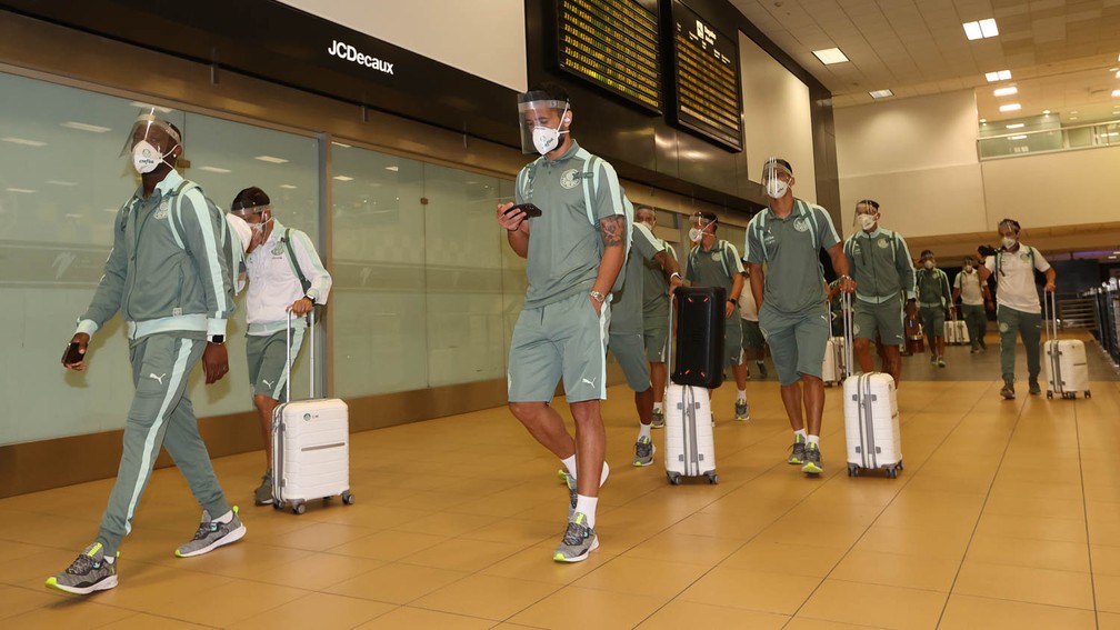 Delegação do Palmeiras vai ser vacinada no Paraguai, nesta segunda-feira — Foto: Cesar Greco / Ag. Palmeiras