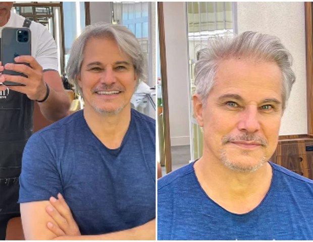 Antes e depois do visual de Edson Celulari (Foto: Reprodução/Instagram)
