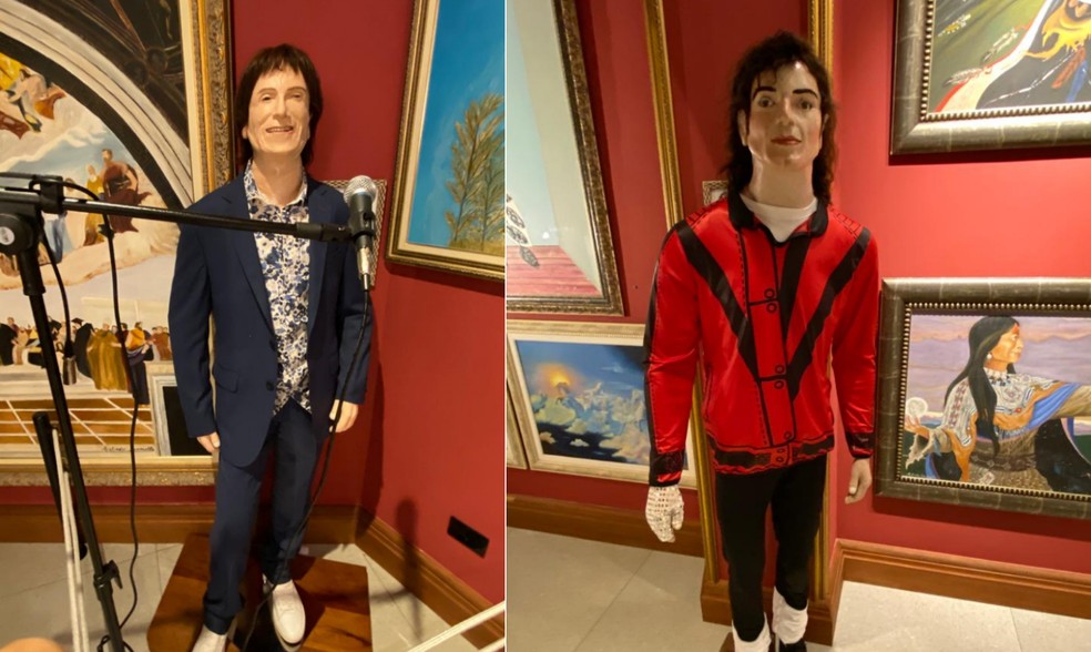 Estátuas de Roberto Carlos e Michael Jackson também estão expostas em museu de Rolândia — Foto: Arlindo Armacollo/Arquivo pessoal