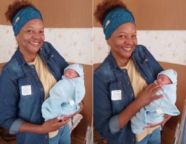 Yara, mãe de Guilherme Militão, com o neto (Foto: Reprodução/Instagram)