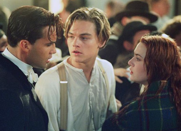Billy Zane (Cal), Leonardo DiCaprio (Jack) e Kate Winslet (Rose) em Titanic (1997) (Foto: Reprodução)