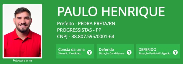 Paulo Henrique (PP), prefeito eleito em Pedra Preta (RN), um dos mais jovens do Brasil — Foto: Reprodução