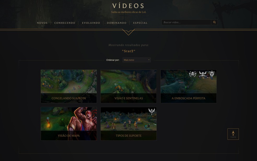 Clique em "+ Dicas" para conferir guias de como melhorar seus fundamentos do LoL (Foto: Reprodução/Murilo Molina)