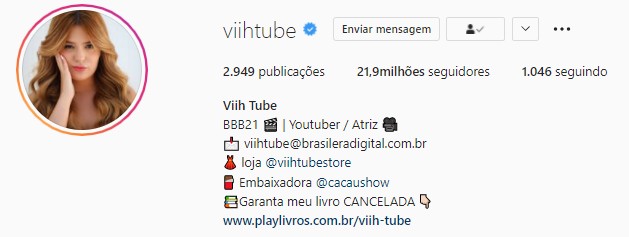 Viih Tube tem 21,9 milhões de seguidores (Foto: Reprodução/Instagram)